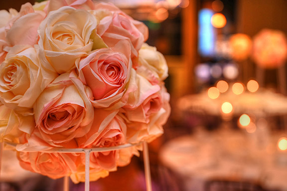 pink and ivory rose dome