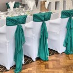White Chair covers hired for a wedding party