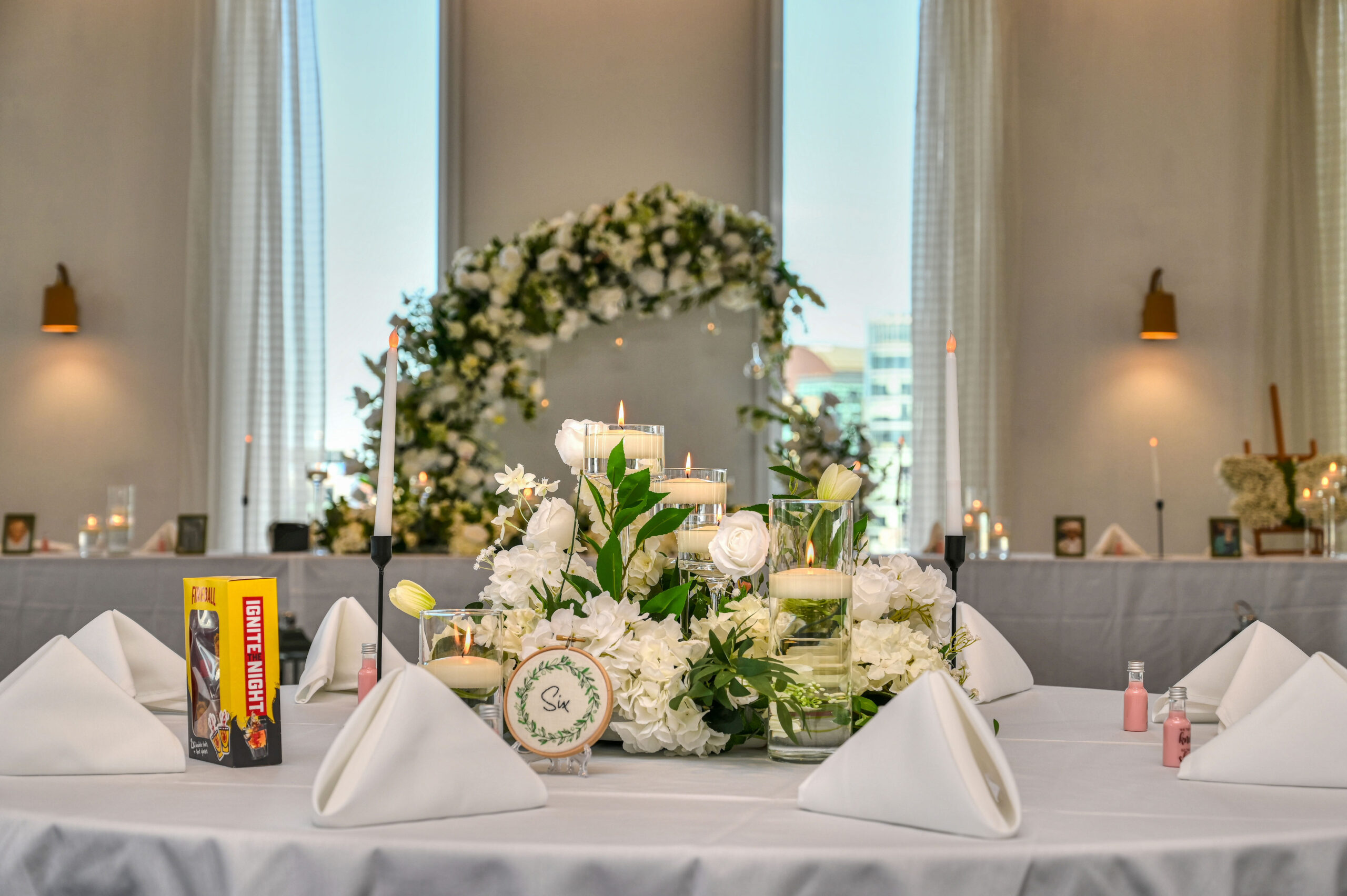 Elegant floral styling and Statement backdrop. The perfect wedding styling